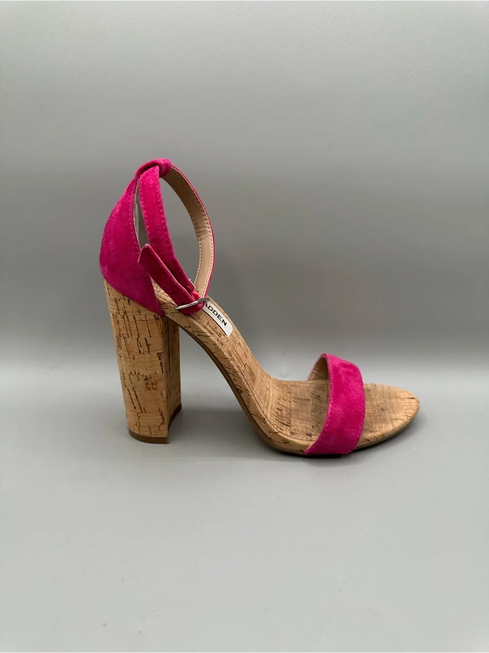 Steve Madden Carson-C Ankle Strap Heels Women 7M Pink Block Heel